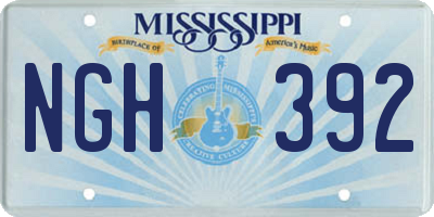 MS license plate NGH392