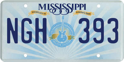 MS license plate NGH393