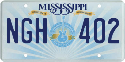 MS license plate NGH402