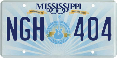 MS license plate NGH404