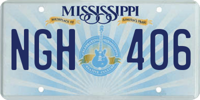 MS license plate NGH406