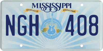 MS license plate NGH408