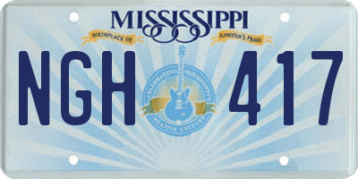 MS license plate NGH417