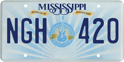 MS license plate NGH420