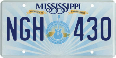 MS license plate NGH430