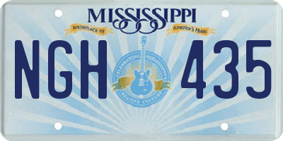 MS license plate NGH435