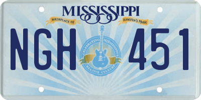 MS license plate NGH451