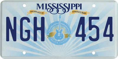 MS license plate NGH454