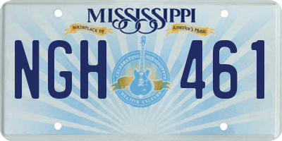 MS license plate NGH461