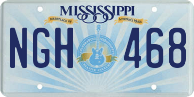 MS license plate NGH468