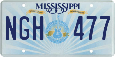 MS license plate NGH477