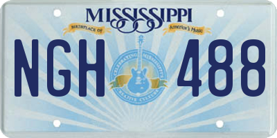 MS license plate NGH488