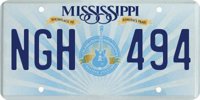 MS license plate NGH494