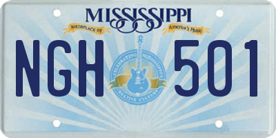 MS license plate NGH501