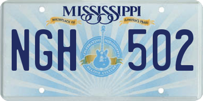 MS license plate NGH502