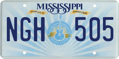 MS license plate NGH505