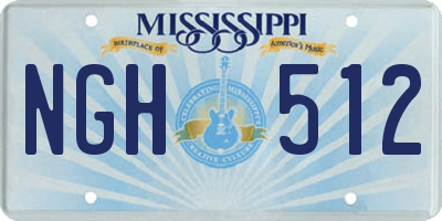 MS license plate NGH512