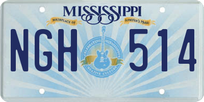 MS license plate NGH514