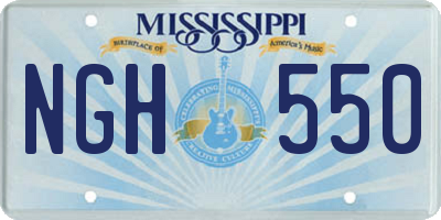 MS license plate NGH550