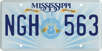 MS license plate NGH563