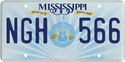 MS license plate NGH566