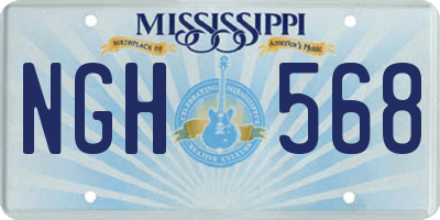 MS license plate NGH568