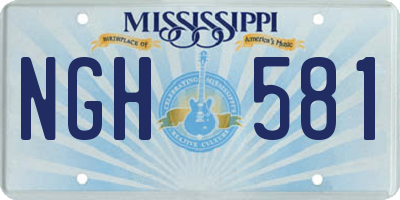 MS license plate NGH581