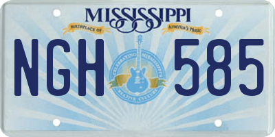 MS license plate NGH585