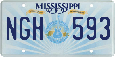 MS license plate NGH593