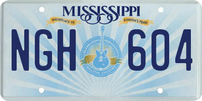MS license plate NGH604