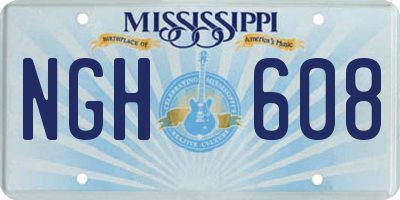 MS license plate NGH608