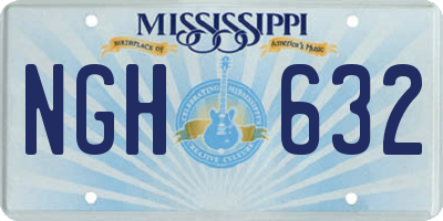 MS license plate NGH632
