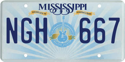 MS license plate NGH667
