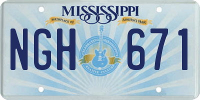 MS license plate NGH671