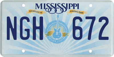 MS license plate NGH672