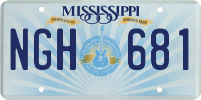 MS license plate NGH681