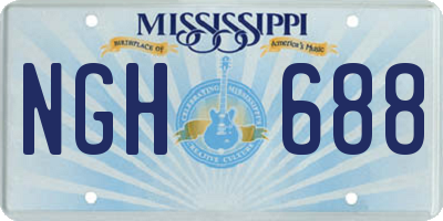 MS license plate NGH688