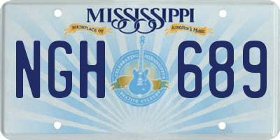 MS license plate NGH689