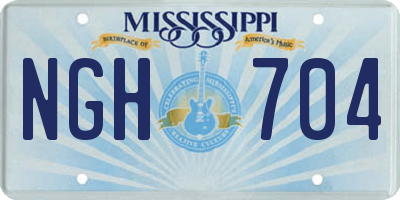 MS license plate NGH704