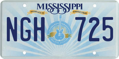 MS license plate NGH725