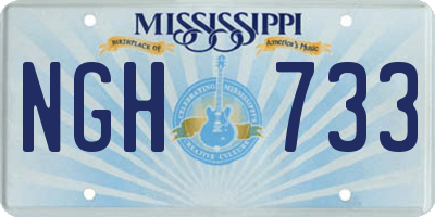 MS license plate NGH733