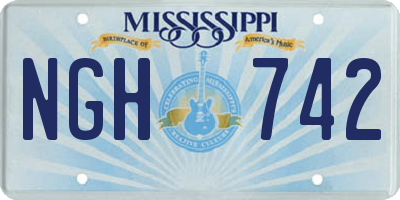 MS license plate NGH742