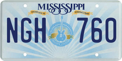MS license plate NGH760