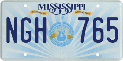 MS license plate NGH765