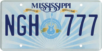 MS license plate NGH777