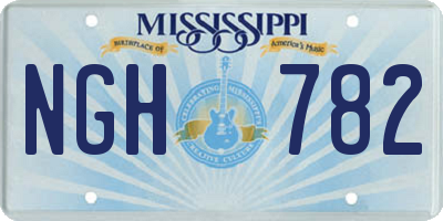 MS license plate NGH782