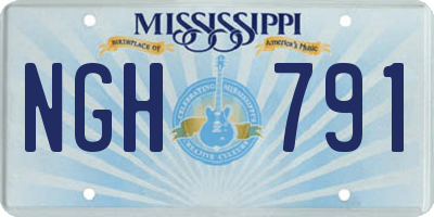 MS license plate NGH791