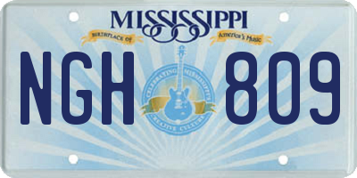 MS license plate NGH809