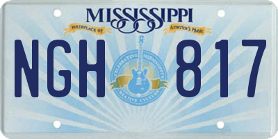 MS license plate NGH817