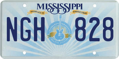 MS license plate NGH828